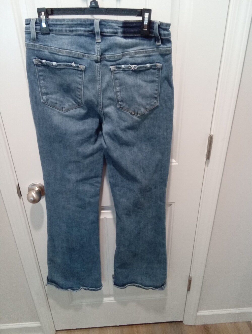 Vervet Blue Size 31 Crate High Rise Slant Hem Flare Distressed Medium Wash Jeans - Picture 5 of 14